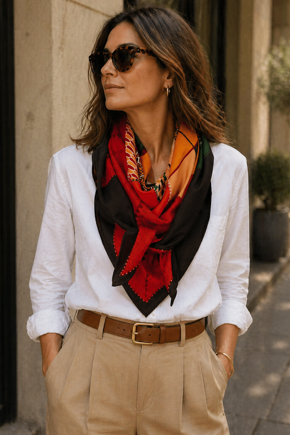 Wool & Silk Scarf Scarf - Heloise Flower - Magpie Style