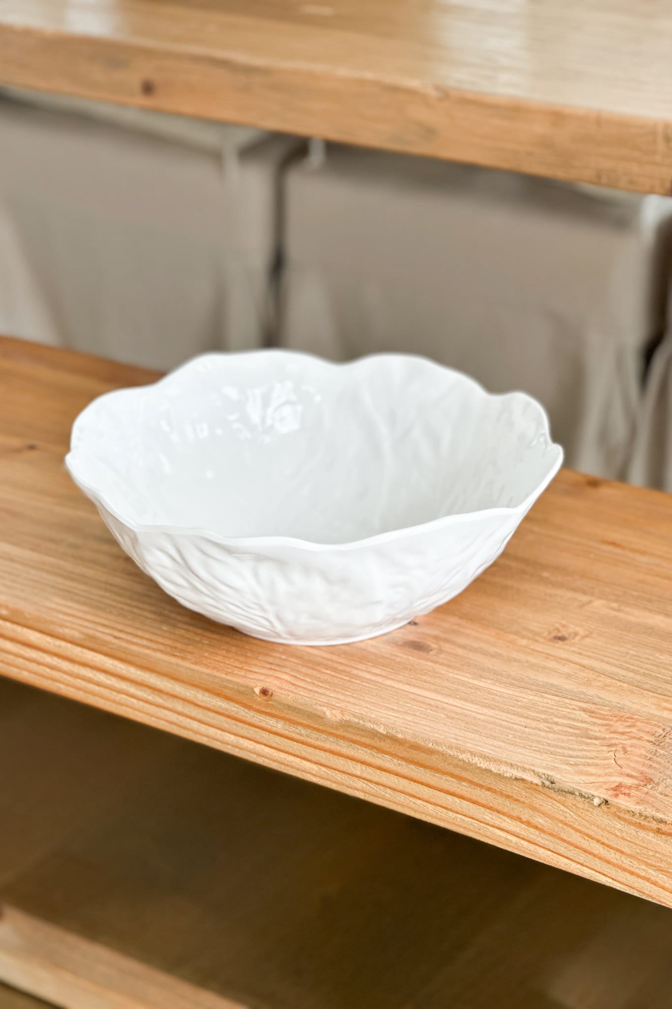 Cabbage Leaf Melamine Salad Bowl 32cm - Magpie Style