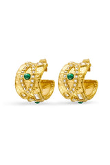 Mira Green Stone Hoops