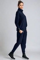 PAULA RYAN ESSENTIALS Ankle Pleat Merino Basque Pant - Navy - Paula Ryan