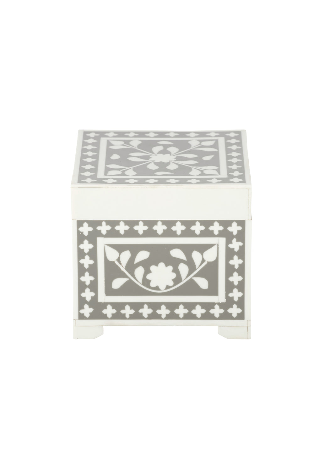 Hepburn Resin Box - Grey/ Ivory