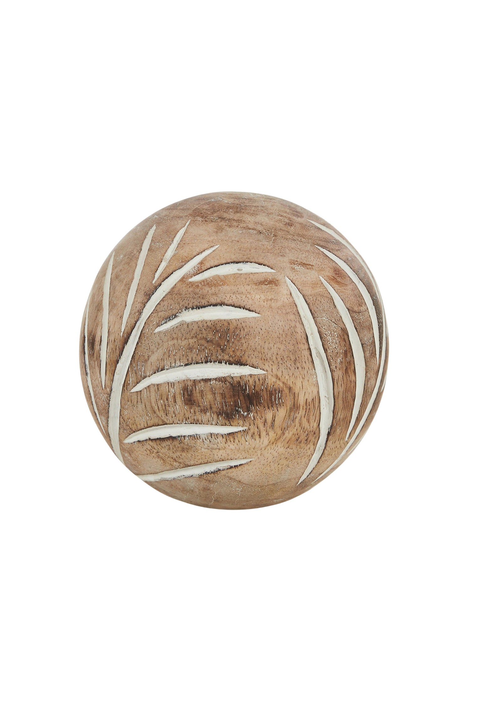 Spruce Hand Carved Wooden Ball 10cm - Magpie Style