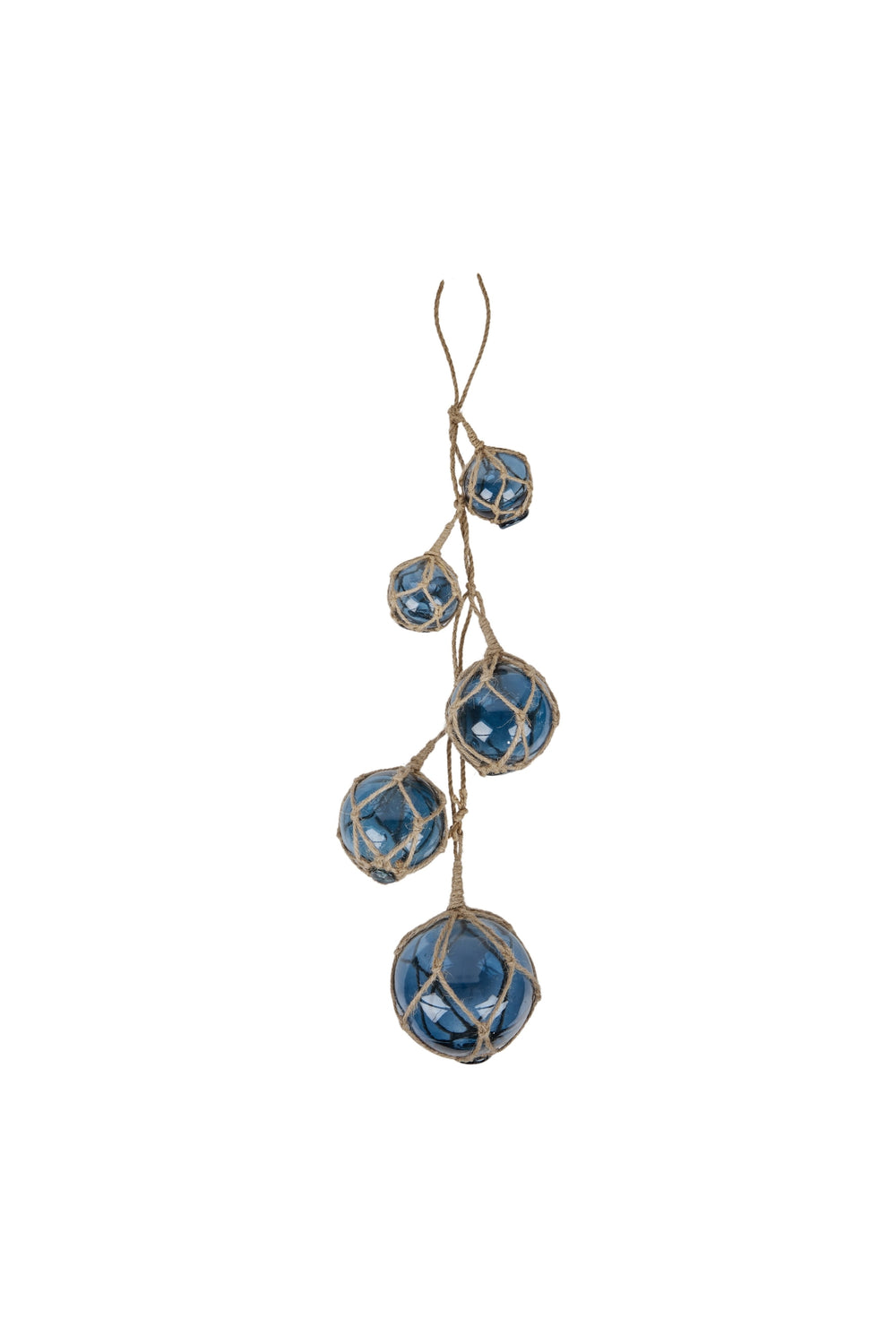 Blue Glass Hanging Roped Balls
