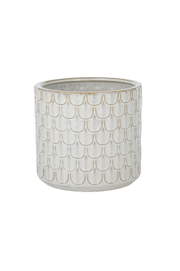 Scalloped Ceramic Planter