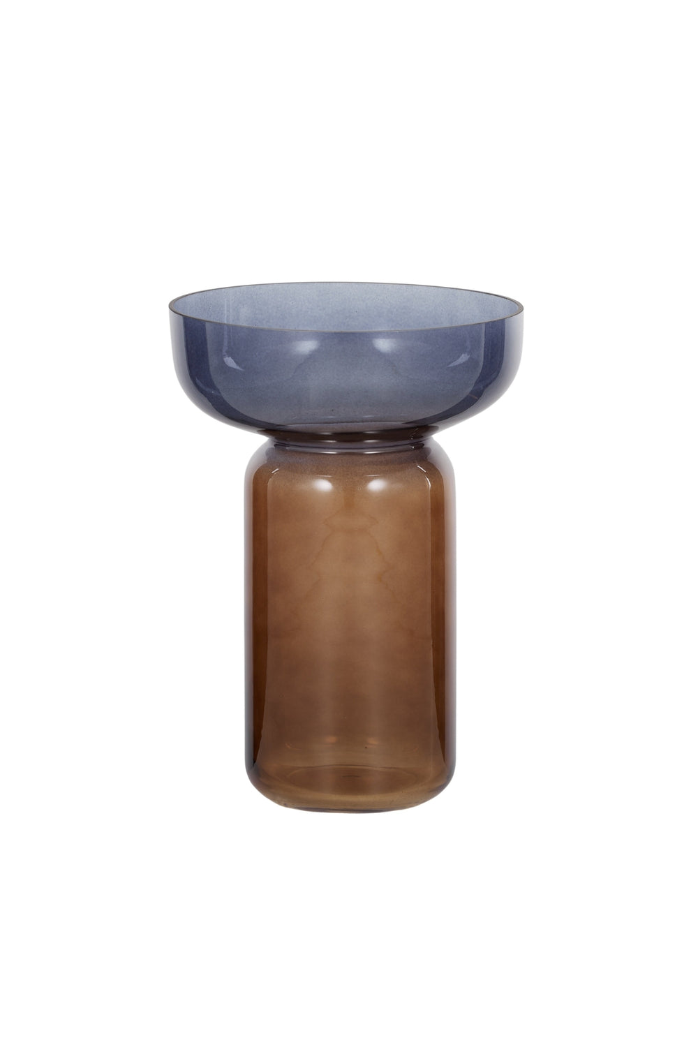 Amber Smoke Glass Pedestal Vase