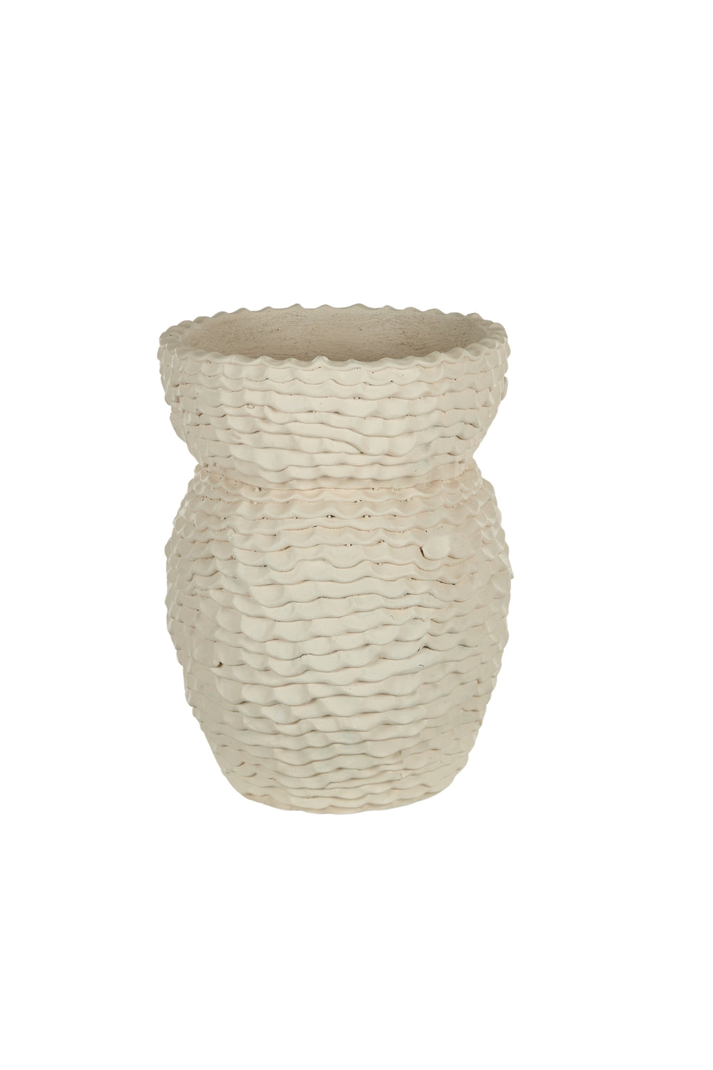 Cream Textured Ceramic Vase