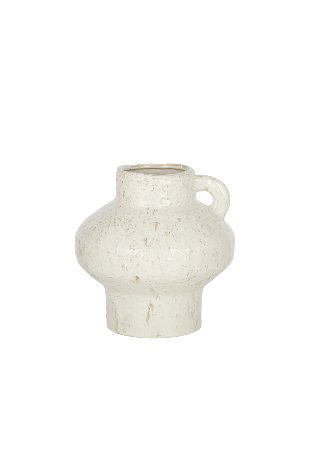 Cream Speckled Handle Vase