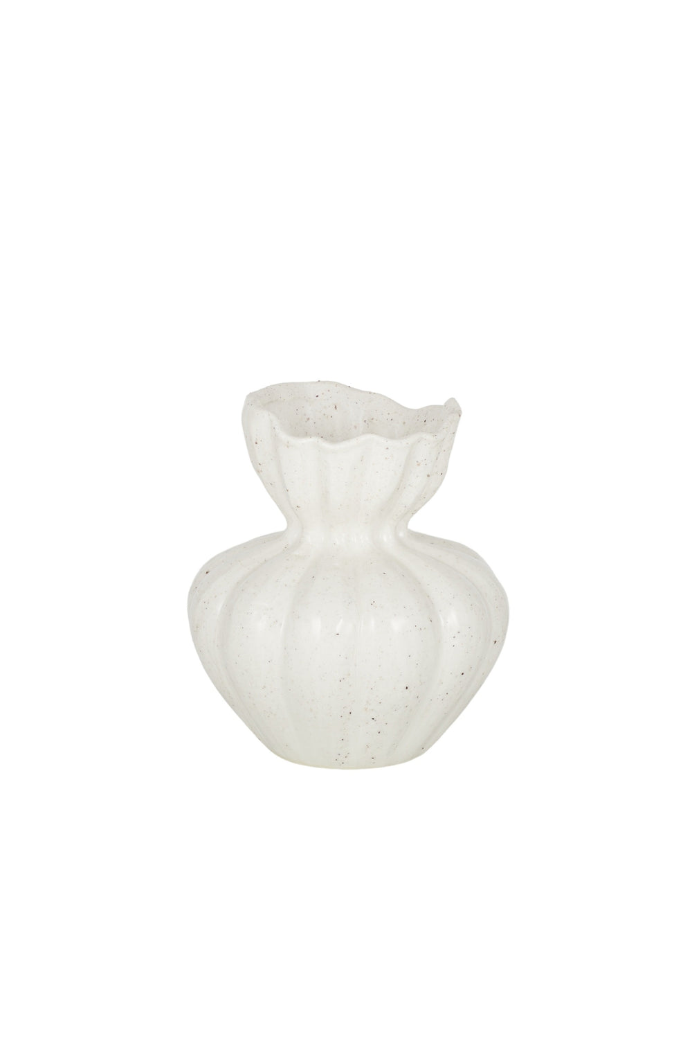 Cream Fluted Bud Vase