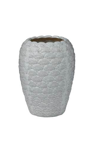Cockle Ceramic Vase - White