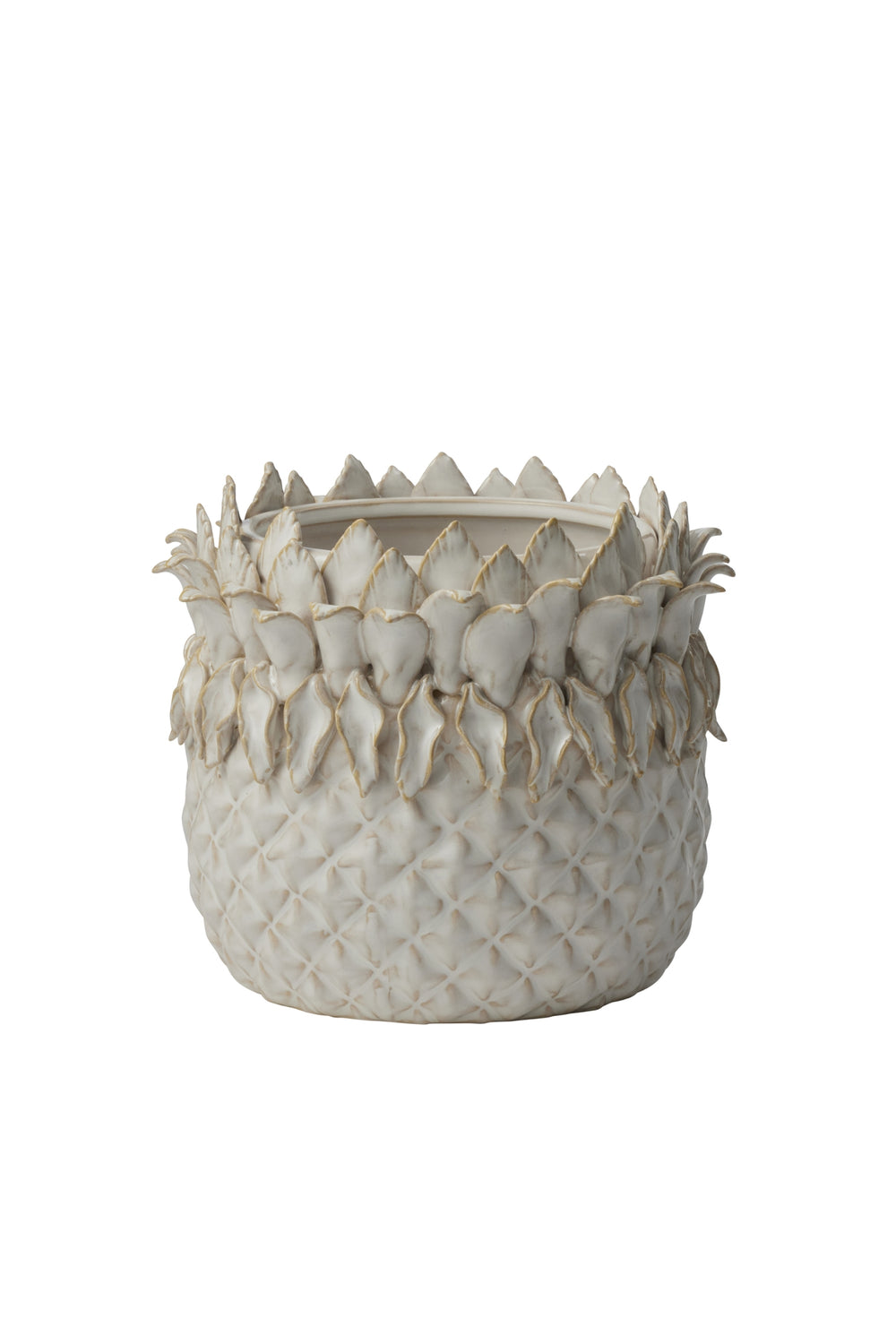 Cream Pineapple Leaf Planter
