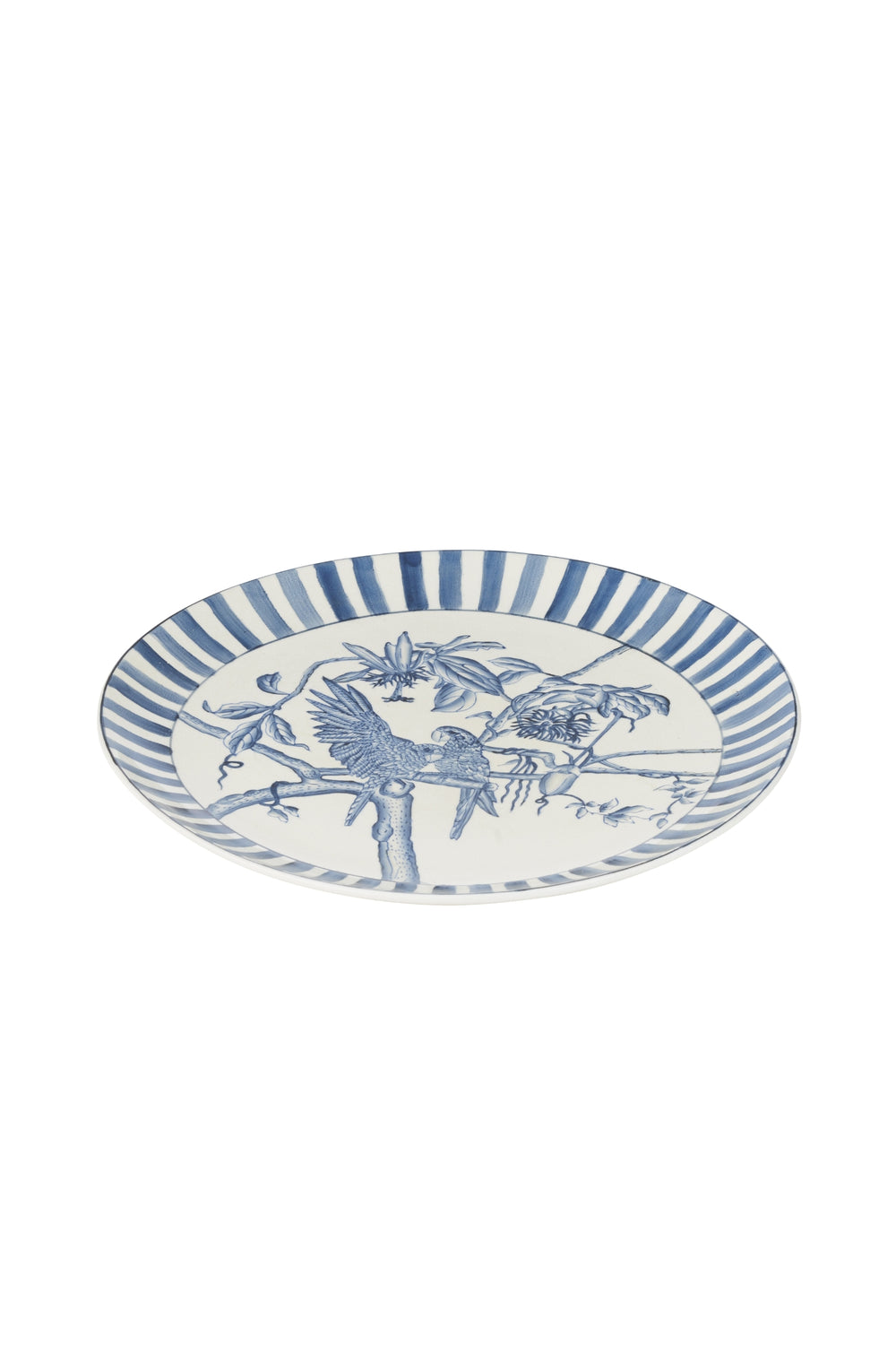 Blue Bird Botanical Stripe Plate