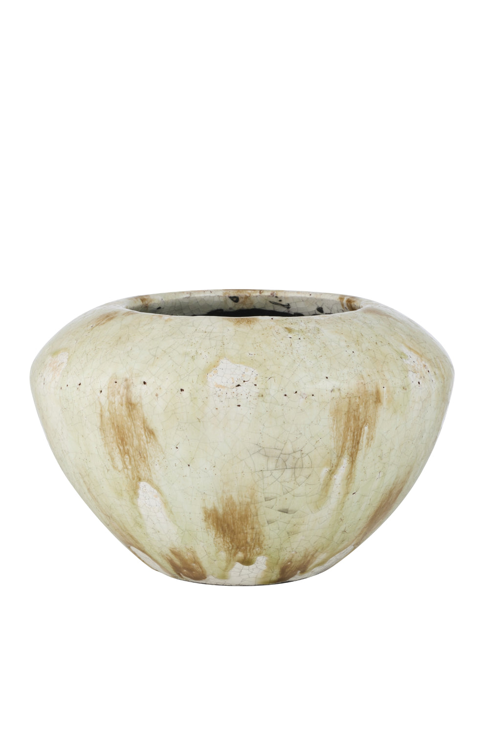 Ochre Crackle Glaze Round Vase