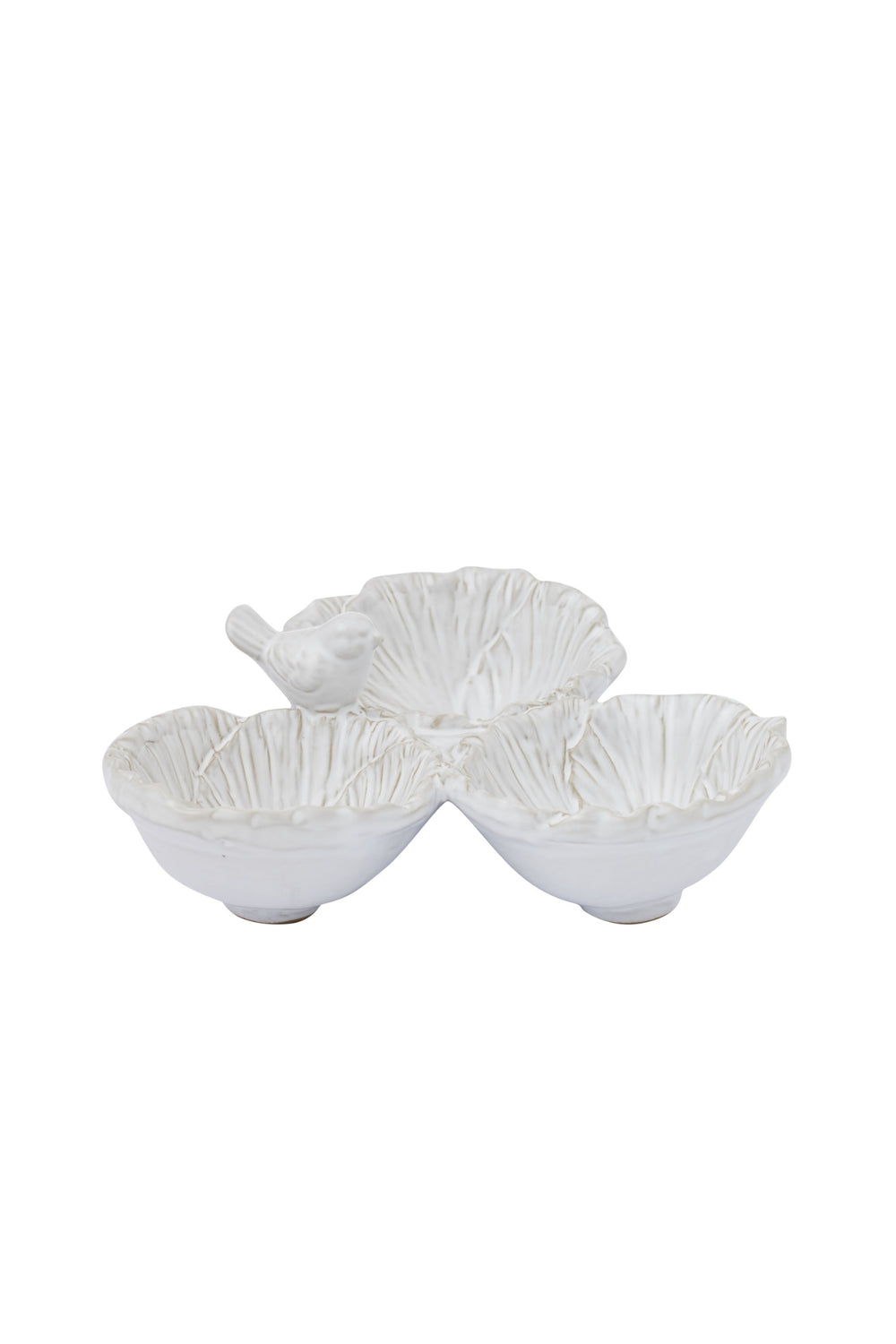 White Bird Three Section Ceramic Bowl