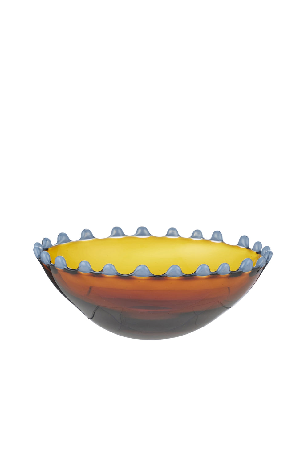 Amber Glass Bobble Rim Bowl
