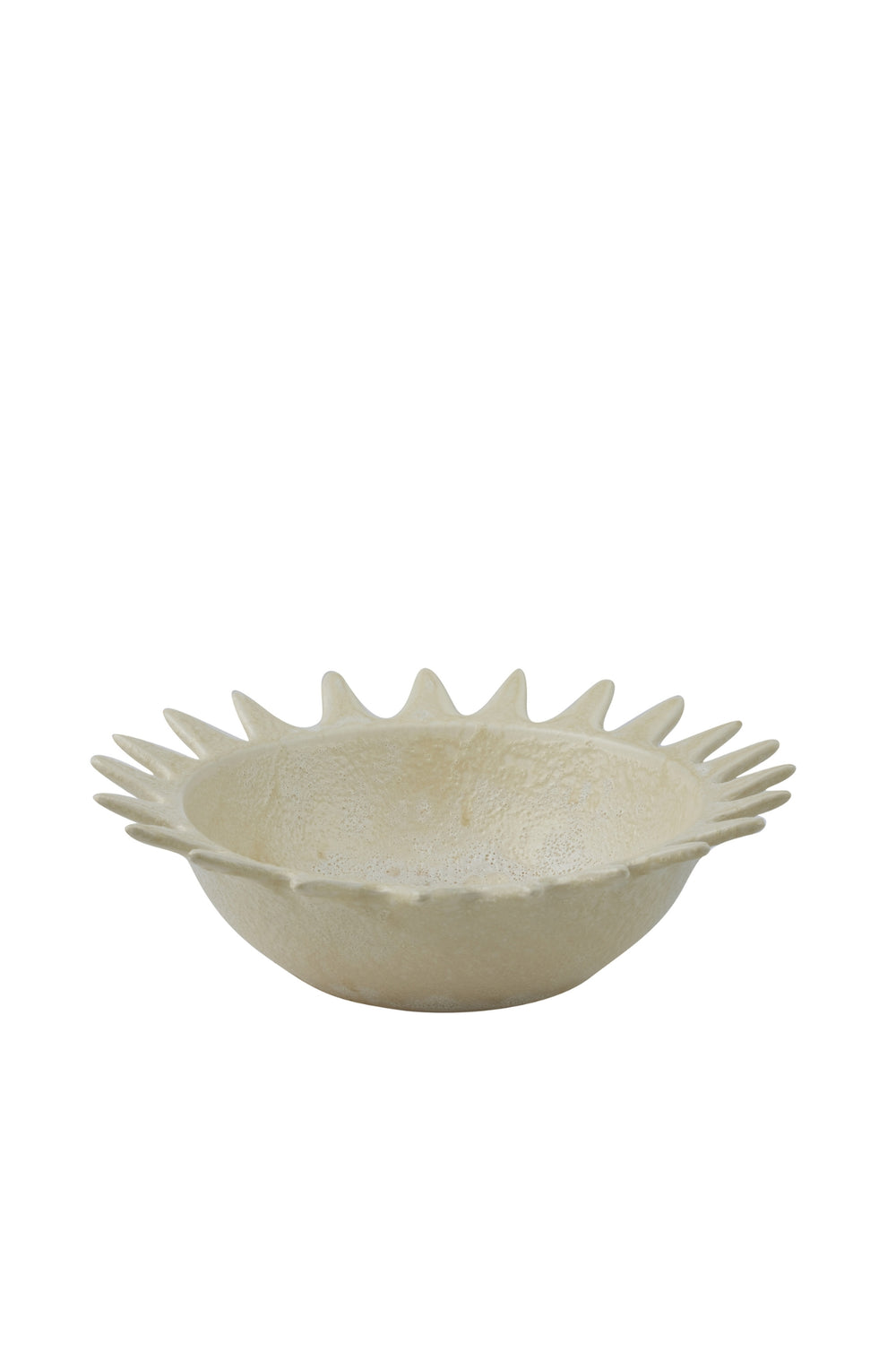Cream Spiked Rim Decorative Bowl