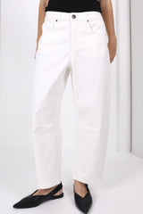 Toni Barrel Jeans - White