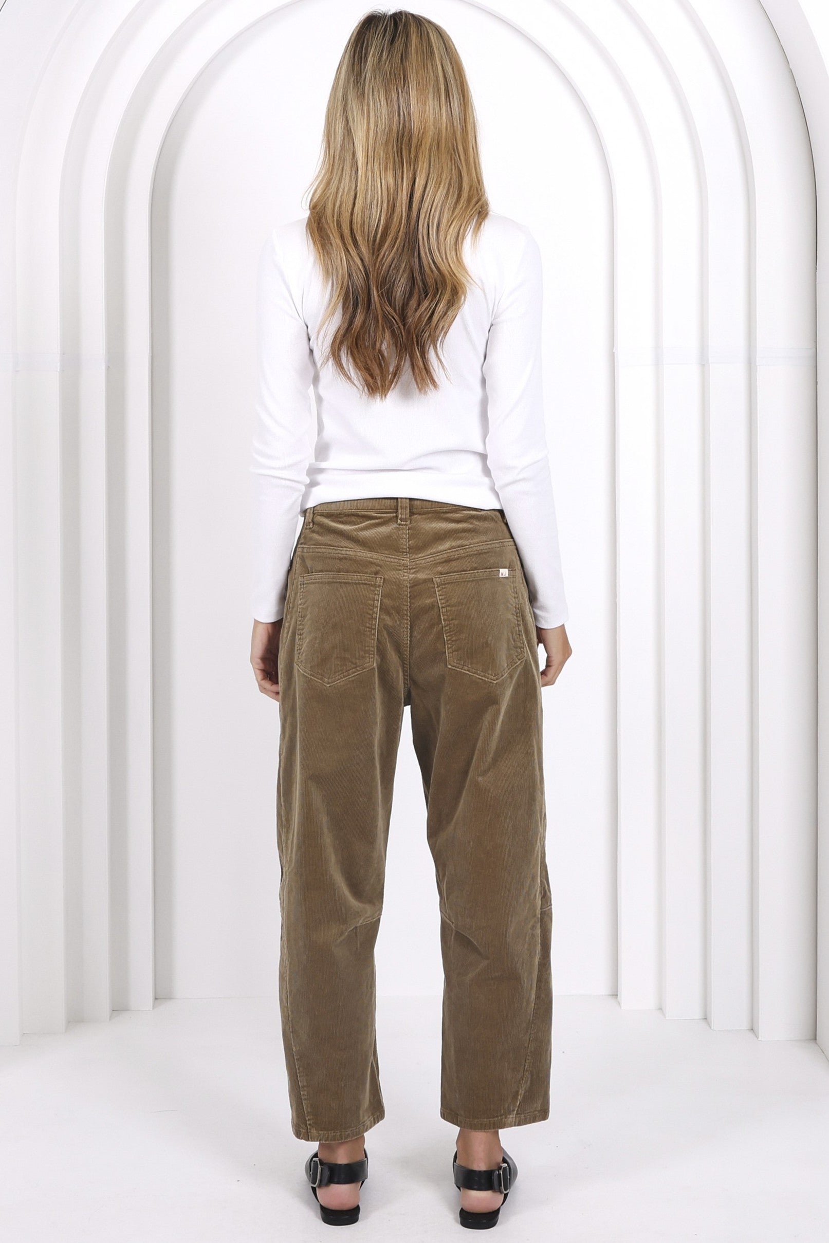 Toni Barrel Cord Jeans - Sage - Magpie Style