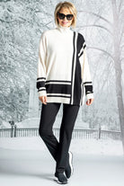 PAULA RYAN Block Stripe Jumper - Winter White/Black - Paula Ryan