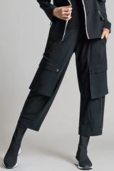 PAULA RYAN Wide Leg Kyoto Pant - Black