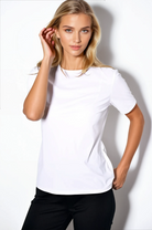 PAULA RYAN Crew Neck Layering Body Tee - Superfine Microjersey White - Paula Ryan