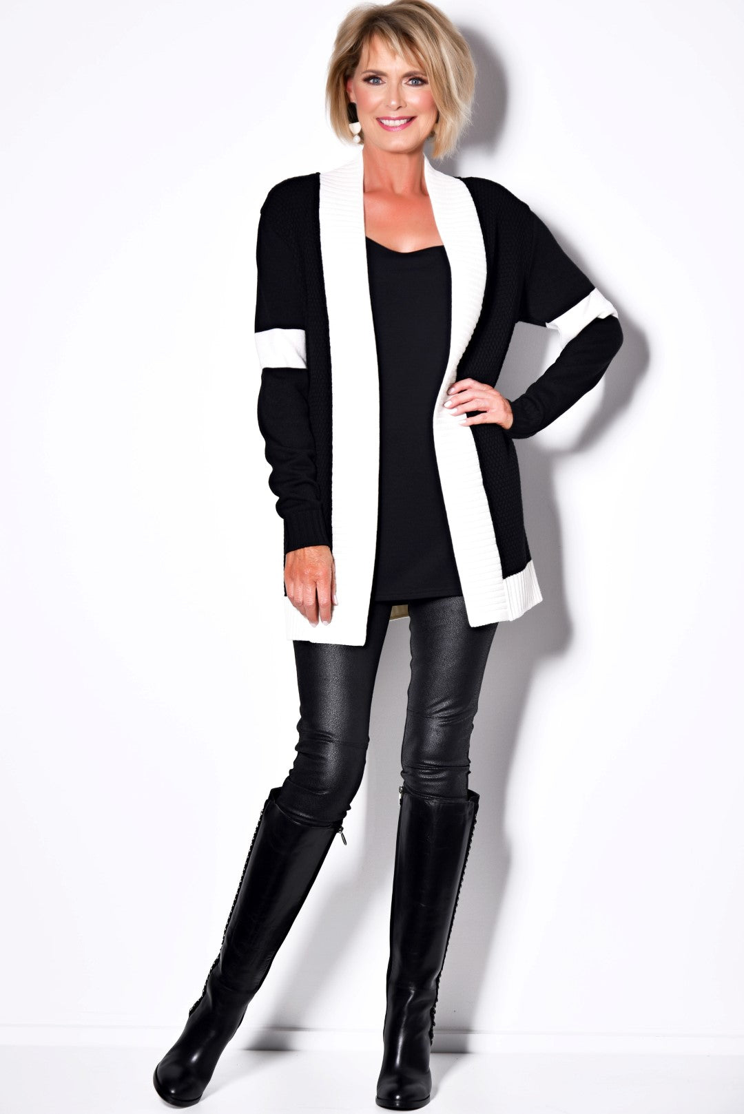 PAULA RYAN Eco Leather Roma Pant - Black/Black - Paula Ryan