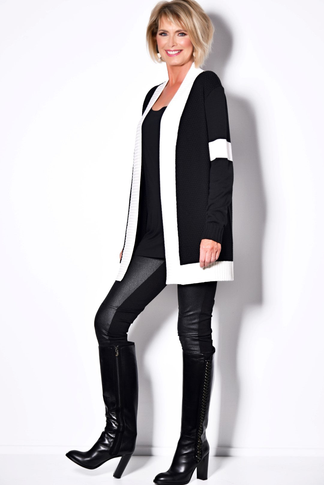 PAULA RYAN Eco Leather Roma Pant - Black/Black - Paula Ryan