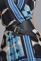 PAULA RYAN Wide Buckle Belt - Black/Silver - Paula Ryan