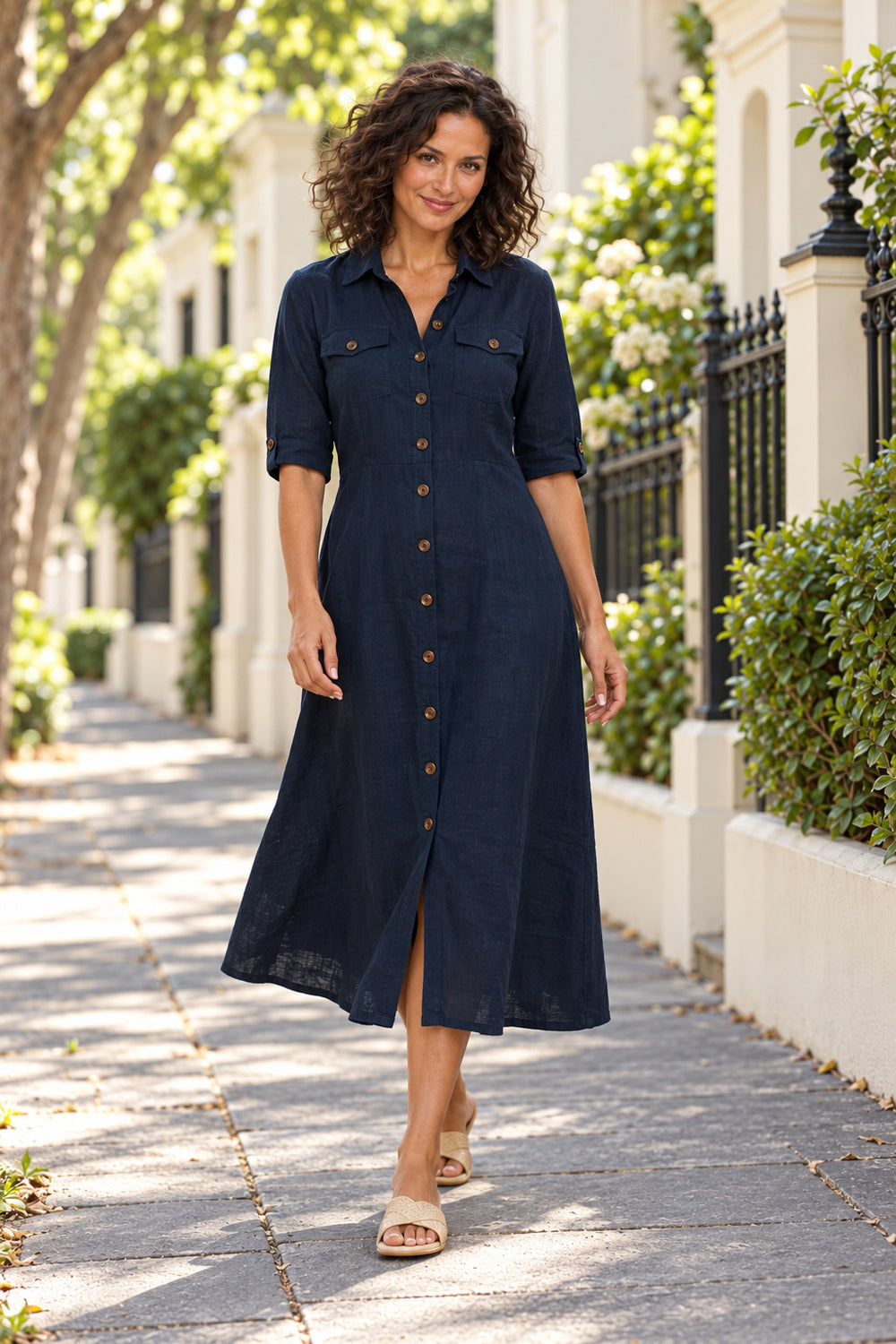 365 DAYS Georgia Linen Dress - Navy