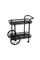 Kroon Black Coachwheel Bar Cart
