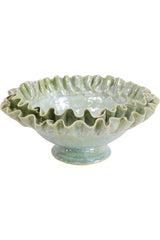 Verdant Ruffle Pedestal Bowl