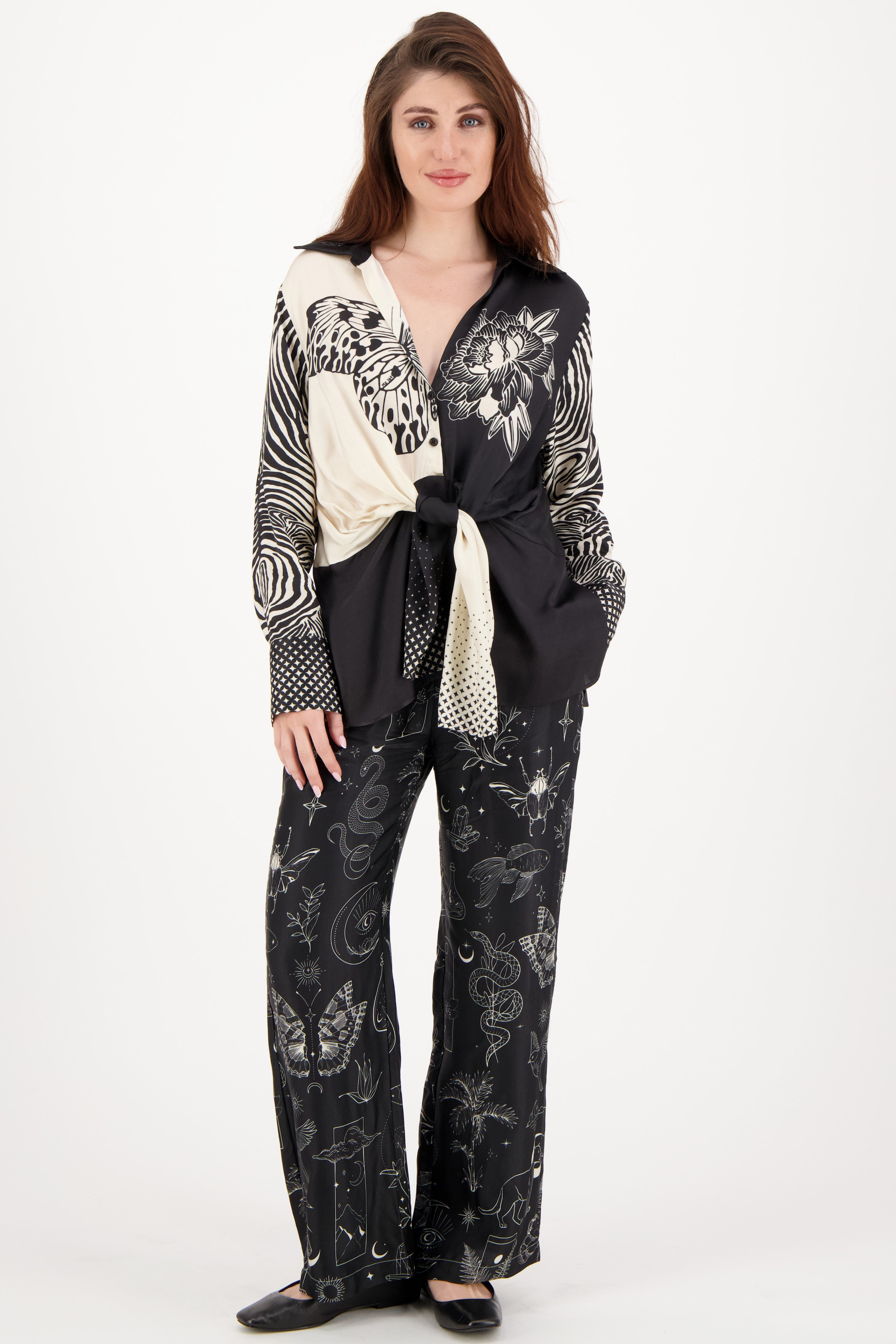 ME369 Reyna Tie Waist Shirt - Magic - Magpie Style