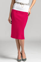 PAULA RYAN Stretch Pencil Skirt Bonded Microjersey - Rose - Paula Ryan