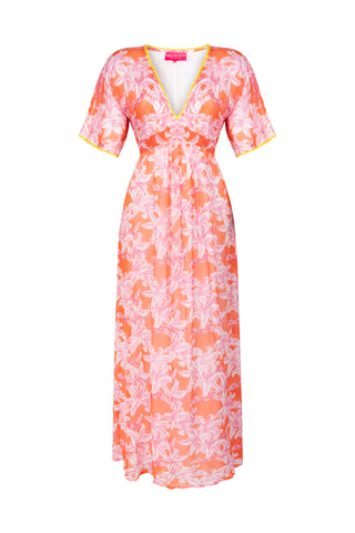 PLACE DU SOLEIL Lelies Long Dress - Pink/Yellow