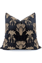 Palm Flamingo Black & Gold Cushion