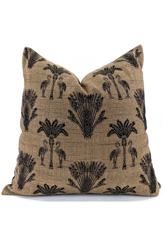 Palm Flamingo Gold Cushion
