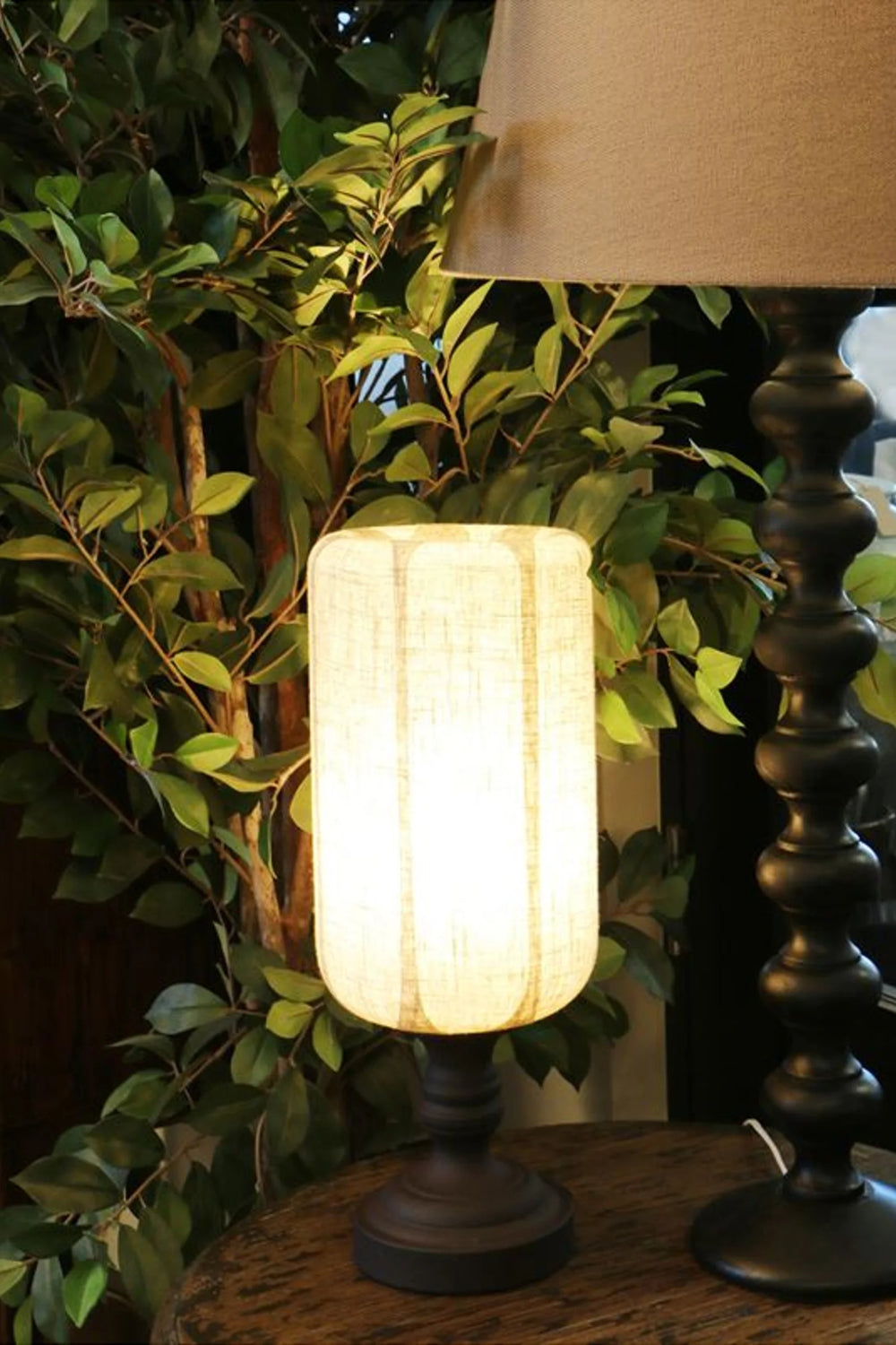 Medina Lamp - Linen and Glass