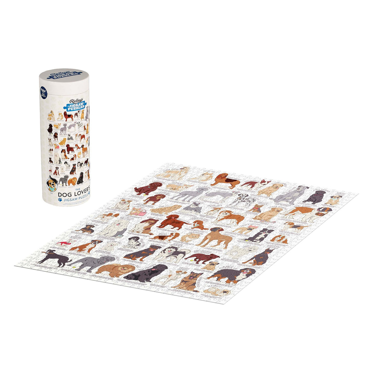 Dog puzzle with storage tube