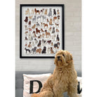 Framed dog puzzle styling; frame not included