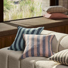 Arden Stripe Cushion - Pink & Blue