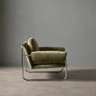 Zeke Armchair - Green & Chrome