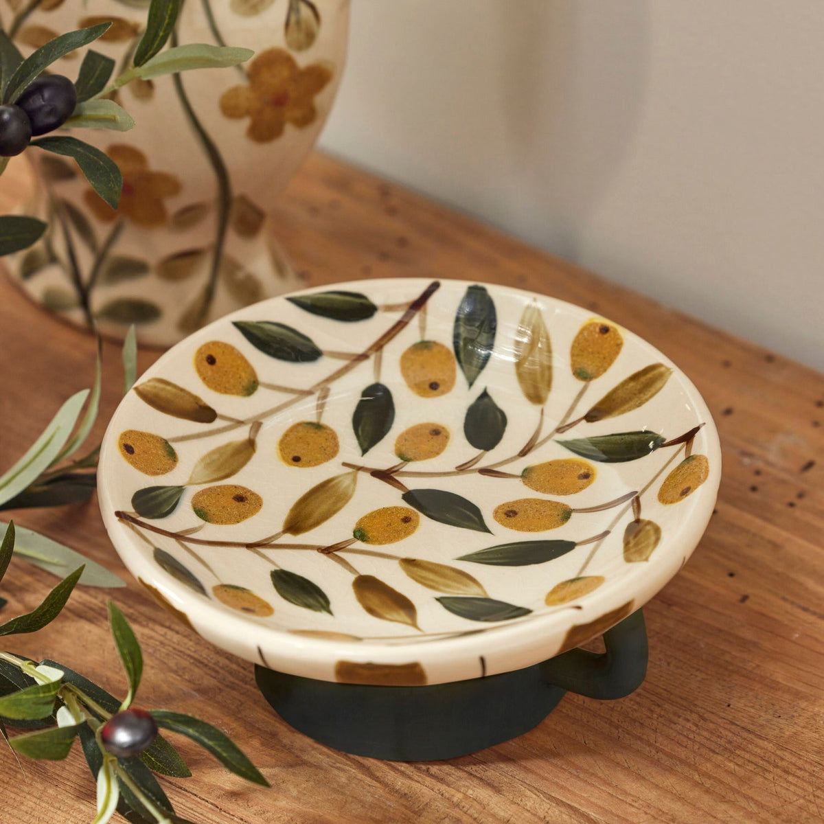 Olea Botanical Footed Dish