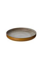 Rafe Shallow Platter - Grey & Brown