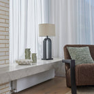 Reed Table Lamp - Taupe & Black - detail or styling view 4