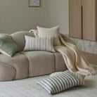 Arden Stripe Cushion - Green - detail or styling view 3