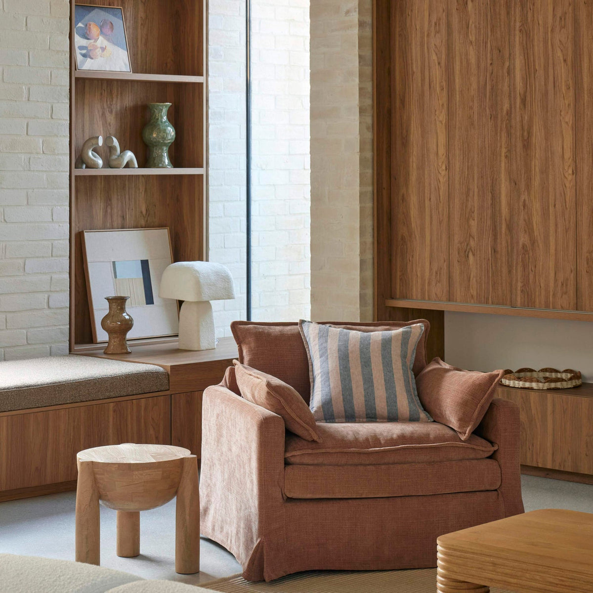 Poppy Armchair - Pale Rust - detail or styling view 4