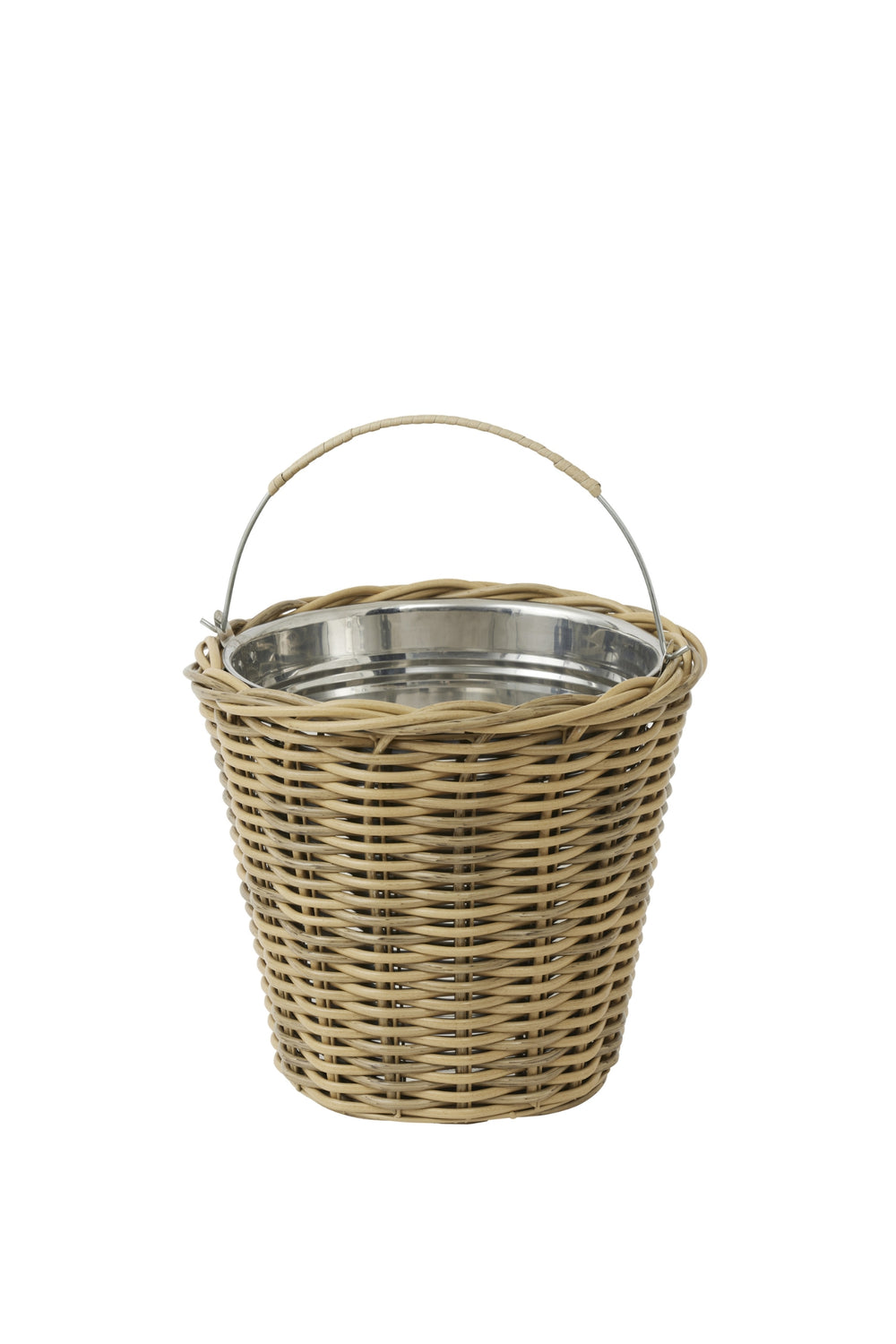 Natural Wicker Metal Lined Ice Bucket