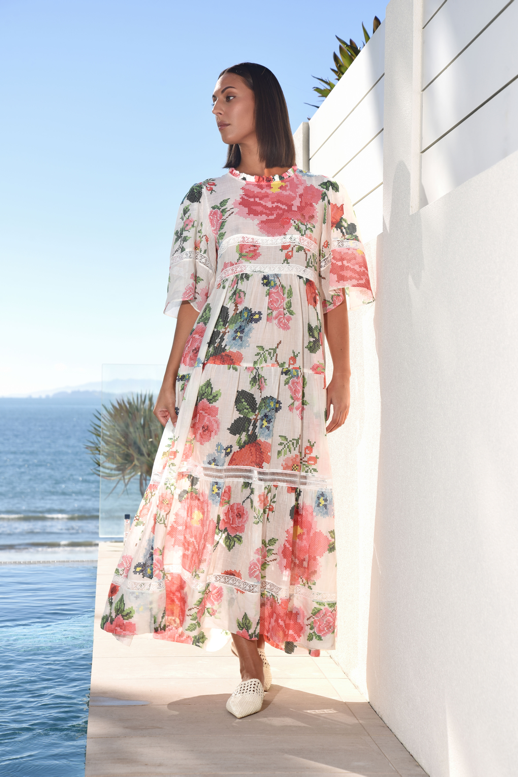 Trelise Cooper Summer 27 collection campaign — WHITE FLORAL