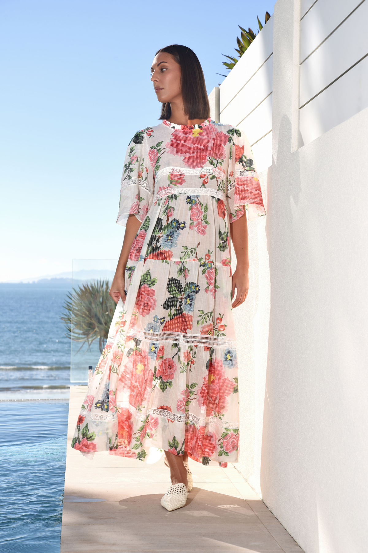 Trelise Cooper Summer 27 collection campaign — WHITE FLORAL