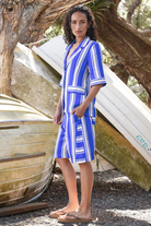 COOPER Miss Shortcake Shorts - Blue/Ivory Stripe – additional product view
