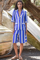 COOPER Miss Shortcake Shorts - Blue/Ivory Stripe – additional product view